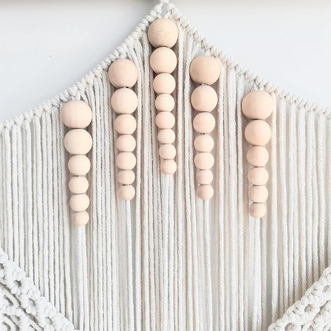 Achart Macrame Wall Hanging Large- Boho Wall Decor- large wall art- Wall Decor Living Room- Macrame Tapestry Boho Decor for Bedroom (Leaf &Wood Bead)-Ruum Studio Home