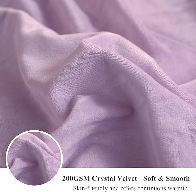 XeGe Luxury Faux Fur Bed Blanket, Soft 60x90 Lavender Fluffy Throw, Shaggy Plush Decorative Couch Blanket, Cute Furry Fuzzy Throw for Bed Bedroom Living Room Light Purple, 60x90-Ruum Studio Home