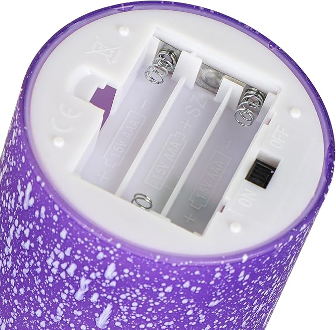 Purple Flameless Candles with Remote and Timer, Flickering Real Wax Battery Operated Candles, Set of 3 LED Pillar Candles for Halloween Christmas Wedding Home Decor-Ruum Studio Home