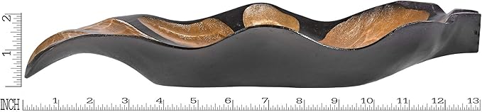 AeraVida Nature Inspired Handcarved Curvy Leaf Shaped 2-Tone Stained Wooden Serving Bowl or Dish for Tropical Chic Home Décor & Kitchen Accessories-Ruum Studio Home