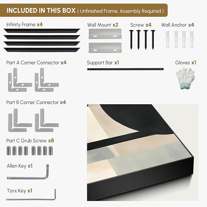 SIGNWIN 36"x72" Extra Large Framed Wall Art Modern Neutral Abstract Geometric in Black and Beige, Clean Minimalist Design for Home Living Room Bedroom Decor (Frame Assembly Required)-Ruum Studio Home