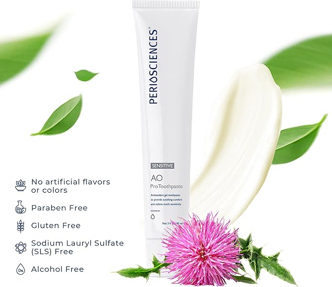 PerioSciences AO Pro Sensitive Toothpaste with Nano Hydroxyapatite, Reduces Sensitivity, Remineralizing, 3 fl oz / 90ml-Ruum Studio Home