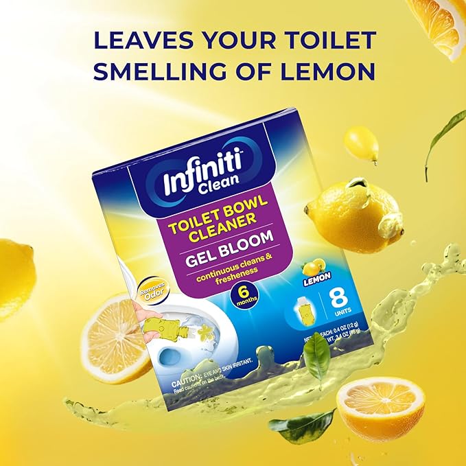Toilet Gel Stamp - 8 Packs Toilet Bowl Cleaner Gel with Automatic Click, Freshener for Toilet Maintenance, 3.4oz, 6 Month Supply (Lemon)-Ruum Studio Home