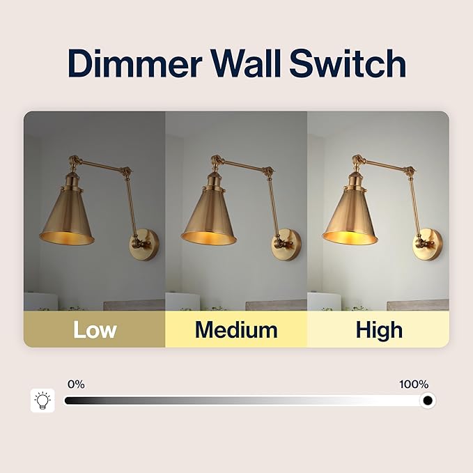 JONATHAN Y JYL7461A-SET2 Rover 7" Farmhouse Industrial Adjustable Arm Metal LED Wall Sconce Rustic Bohemian 2700K 4W Bulb for Entryway Lobby Kitchen Bathroom Bedroom Hallway, Brass Gold (Set of 2)-Ruum Studio Home