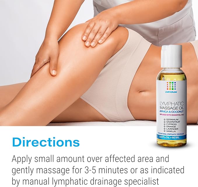 Lymphatic Drainage Massage Oil: Arnica and Coconut Oil for Manual Lymph Drainage & Post Surgery Recovery I for Liposuction, 360 Lipo, BBL,Tummy Tuck, Lymphedema, Lipedema, Lipo Foam, Massager I 2.0 oz-Ruum Studio Home