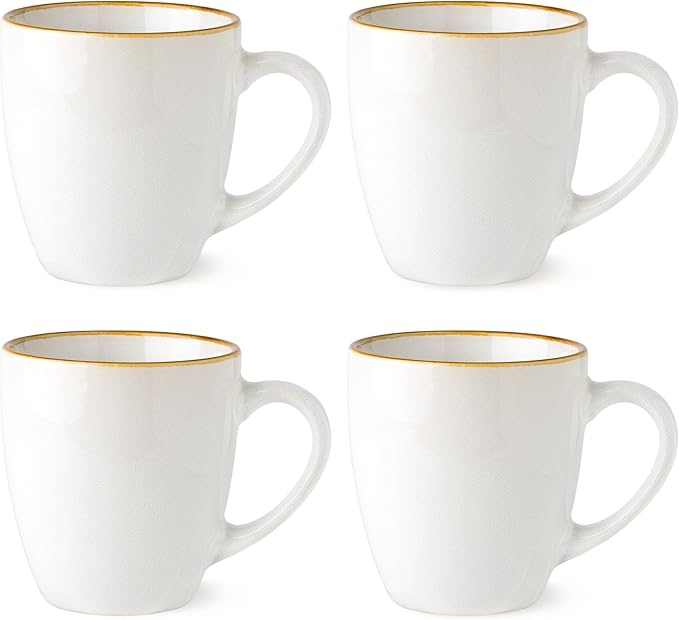 GBHOME Ceramic Coffee Mugs Set of 4, 12oz Stoneware Coffee Mugs Set For Dad Mom Women MEN, Light Weight Ceramic Coffee Cups for Latte/Tea/Beer/Hot Cocoa, Dishwasher & Microwave Safe-Ruum Studio Home