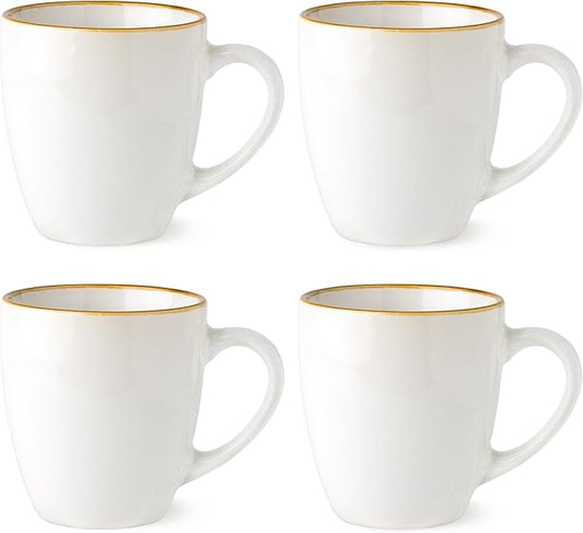 GBHOME Ceramic Coffee Mugs Set of 4, 12oz Stoneware Coffee Mugs Set For Dad Mom Women MEN, Light Weight Ceramic Coffee Cups for Latte/Tea/Beer/Hot Cocoa, Dishwasher & Microwave Safe-Ruum Studio Home