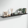 Floating Shelves for Wall, 55 Inch Long Wall Mounted Black Hanging Shelf for Kitchen, Living Room, Office, Bedroom, Bathroom, Retro Vintage Wood Bookshelf for House Decor-Ruum Studio Home
