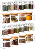 Acrylic Spice Rack Wall Mount-12 Inch, Clear Spice Shelf Storage Holder, 4 Pack Hanging Seasoning Rack Organizer for Cabinet Door, Cupboard or Wall Kitchen (Adhesive or Screw)-Ruum Studio Home