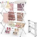 APEXCHASER Clothes Drying Rack, 3-Tier Laundry Drying Rack for Clothes, Expandable Metal Clothing Dryer, Collapsible Towel Rack, Air Drying Rack, White-Ruum Studio Home