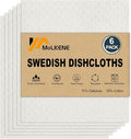 Swedish Dishcloths for Kitchen | 6 Pack Absorbent Cellulose Sponge Cloths Washable | Non-Scratch Reusable Paper Towels Quick Drying Cleaning Cloths - White-Ruum Studio Home