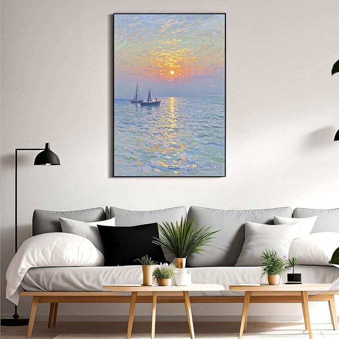 Coastal sailboat scenery poster art decor ocean nautical room decor beautiful sailboat seascape decor suitable for beach villa-Ruum Studio Home