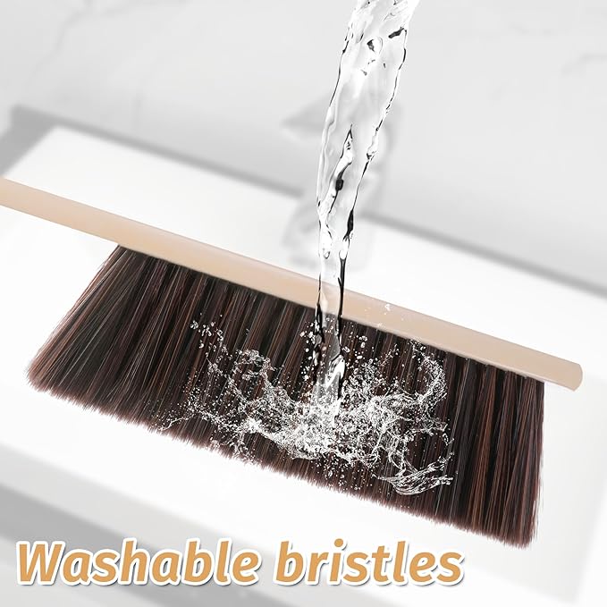 8 Pieces Woooden Dust Brush Hand Broom Bulk Bench Brush with Long Wood Handle Soft Bristle Whisk Broom for Counter Bed Sofa Bench Car Fireplace Clothes Household Cleaning-Ruum Studio Home