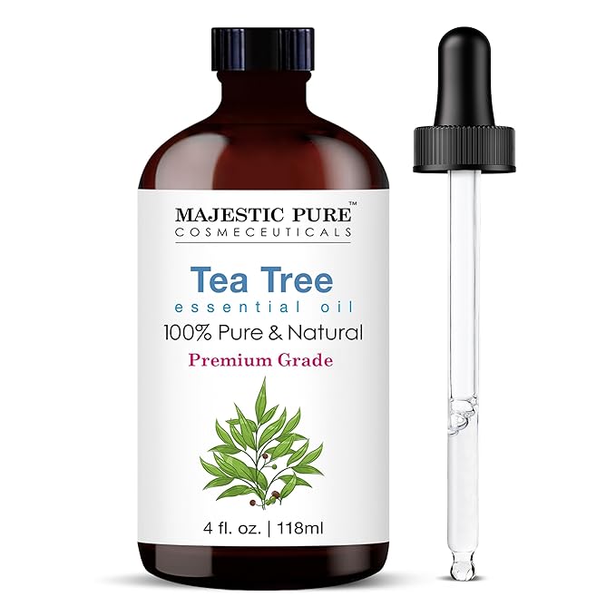 Majestic Pure Tea Tree Essential Oil with Glass Dropper - Huge 4 Fl Oz - 100% Pure and Natural Tea Tree Oil - Premium Grade Essential Oils for Diffuser, Aromatherapy, Soap and Candle Making-Ruum Studio Home