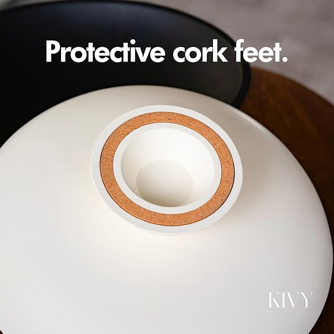 KIVY Concrete Fruit Bowl for Kitchen Counter - Large Decorative Bowl for Home Decor - Modern Fruit Basket for Entryway Table - Pedestal Bowl - Decorative Bowls for Home Decor - White Fruit Bowl Decor-Ruum Studio Home