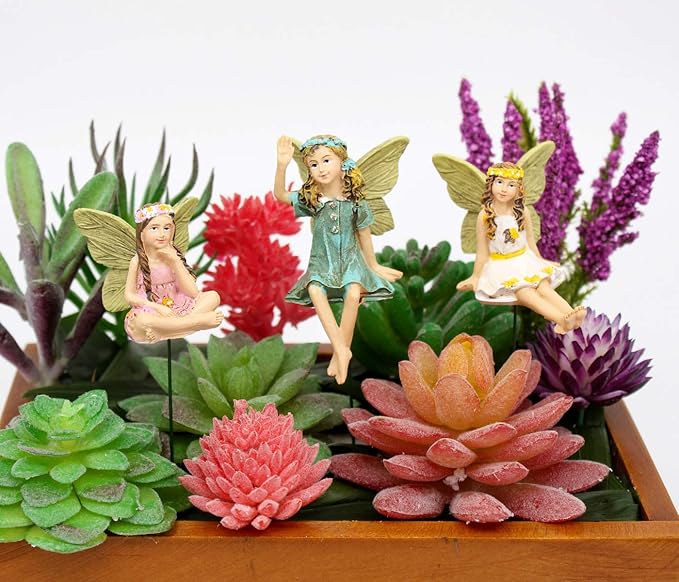 Fairy Garden Vintage Resin Fairy Figurines for Outdoor Garden Yard Lawn Supplies Home Decor Set of 6-Ruum Studio Home