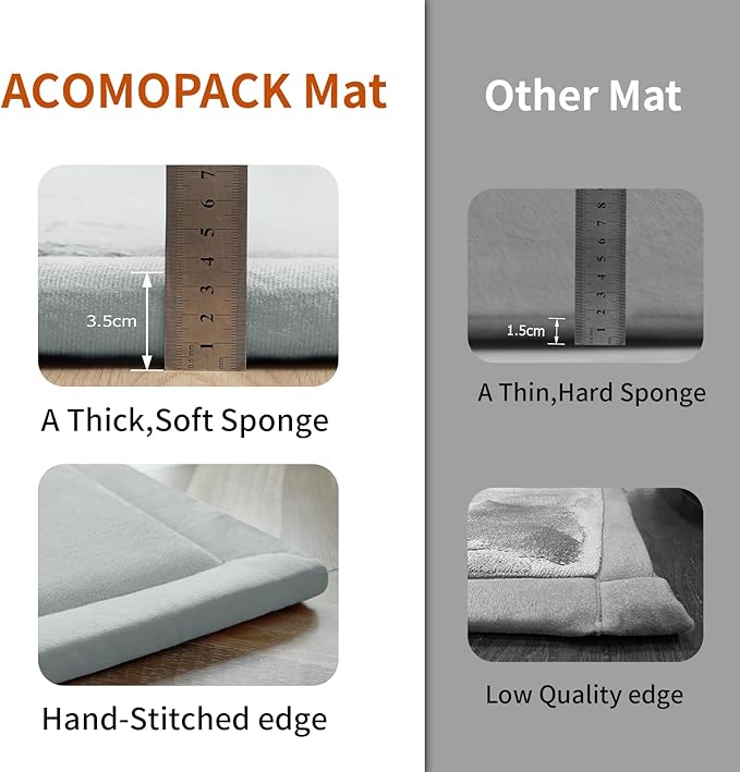 ACOMOPACK Baby Play Mat for Floor,1.3" Thick Memory Foam Area Rug for Living Room,Soft Velvet Crawling with Non-Slip Bottom for Kid,Toddler,79"×118" Tummy Time Nursery Rugs,Yoga（Light Grey）-Ruum Studio Home