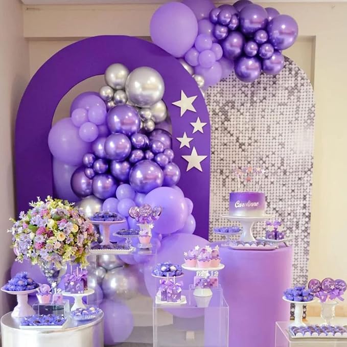 130pcs Purple Balloons Different Sizes 18" 12" 10" 5" Party Latex Balloons for Birthday Baby Shower Halloween Wedding Valentine's Day Party Bachelorette Decorations-Ruum Studio Home