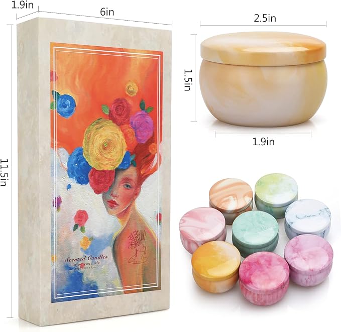 Scented Candles Gifts for Women, 8 Pack Candles for Home Scented, 8% Essential Oil Soy Candle, Stress Relief Gifts for Women, Aromatherapy Candle Set for Birthday, Thanksgiving-Ruum Studio Home