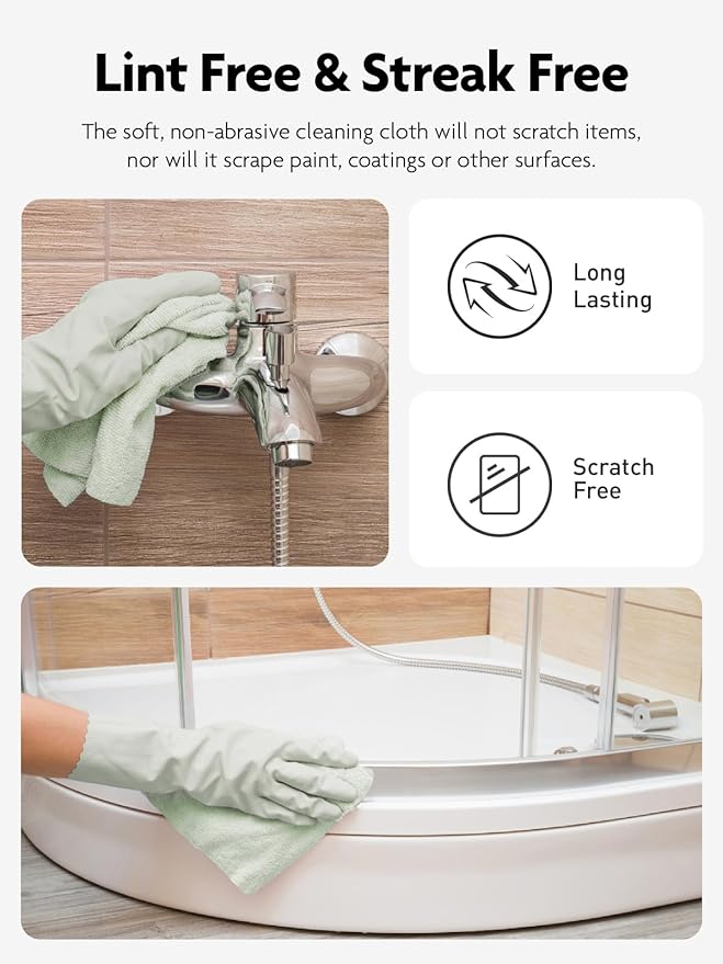 Fantasticlean Microfiber Cleaning Cloth Roll -75 Pack, Tear Away Microfiber Towels, 12" x 12", Reusable, Washable, Scratch Free, Ultra Absorbent Dish Rags for Car, Home, Garage or Shop (Moss Green)-Ruum Studio Home