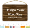 Personalized Wood Board Hanging Door Sign, Custom Welcome Sign Add Your Design, Customized Wall Plaque for Porch, Wall, House, Garden, Yard, Home, Farmhouse, Decor Hanging 11.8x7.8 inch-Ruum Studio Home