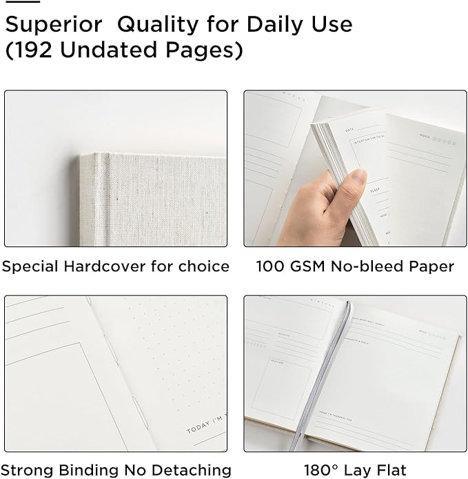 And Per Se Wellness Journal, Undated Daily Wellness Planner to Practice Positive Thinking, Mindfulness & Reflection, 91 Days Self-Care Journal For Women & Men (Pale Pink)-Ruum Studio Home