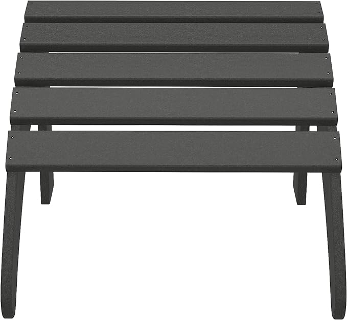 WestinTrends Outdoor Ottoman, Patio Adirondack Ottoman Foot Rest, All Weather Poly Lumber Folding Foot Stool for Adirondack Chair, Widely Used for Outside Porch Pool Lawn Backyard, Gray-Ruum Studio Home