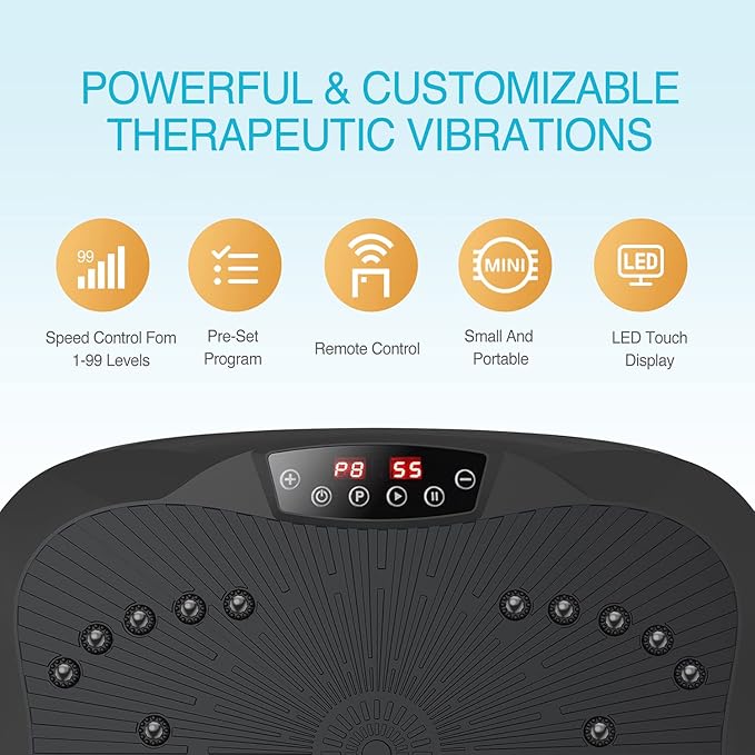 AXV Vibration Plate Exercise Machine Whole Body Workout Vibrate Fitness Platform Lymphatic Drainage Machine for Weight Loss Shaping Toning Wellness Home Gyms Workout-Ruum Studio Home