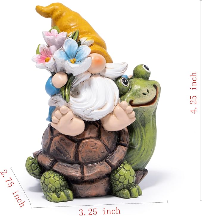 Hodao Spring Garden Gnome Decoration Flower Animal Ornaments Decor Gifts Spring Gnomes for Garden Decorations Summer Elf Figurine Gifts for Mom Outdoor Decor (Yellow)-Ruum Studio Home
