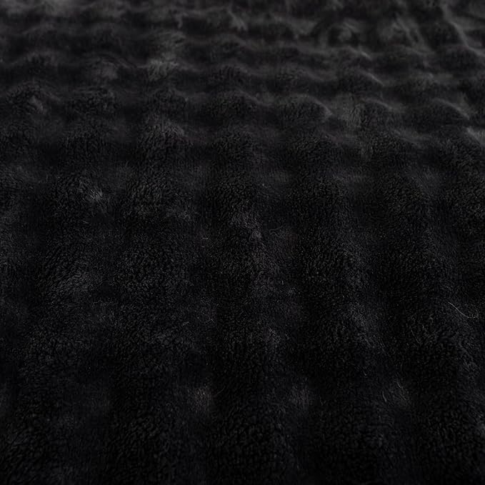 YUSOKI Luxury 3D Bubble Throw Blanket 3.1lb,All Ages,Home Decoration, (Black,60 * 80inches)-Ruum Studio Home