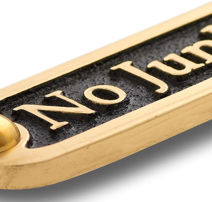 No Junk Mail Metal Brass Door Sign. Traditional Style Home Décor Wall Plaque Handmade By The Metal Foundry UK.-Ruum Studio Home