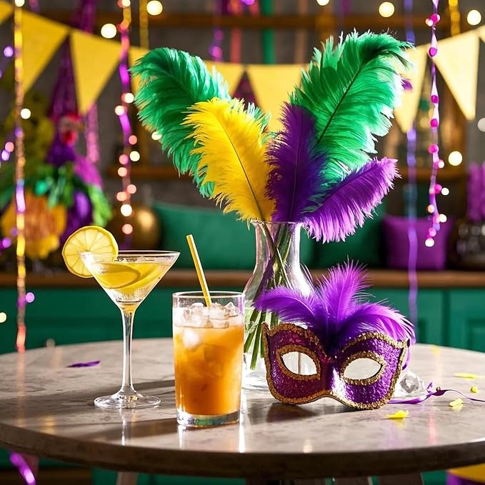 THARAHT Light Yellow Ostrich Feathers 12pcs Natural Bulk 8-10Inch 20cm-25cm for Wedding Party Centerpieces Easter Gatsbi and Home Decoration Feathers-Ruum Studio Home