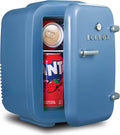 IBMF4SLT Fridge for Bedroom, Skincare, Portable Cooler & Warmer for Makeup, for Office & Home Refrigerator, Mini (4 L / 6-Can), Slate Blue-Ruum Studio Home