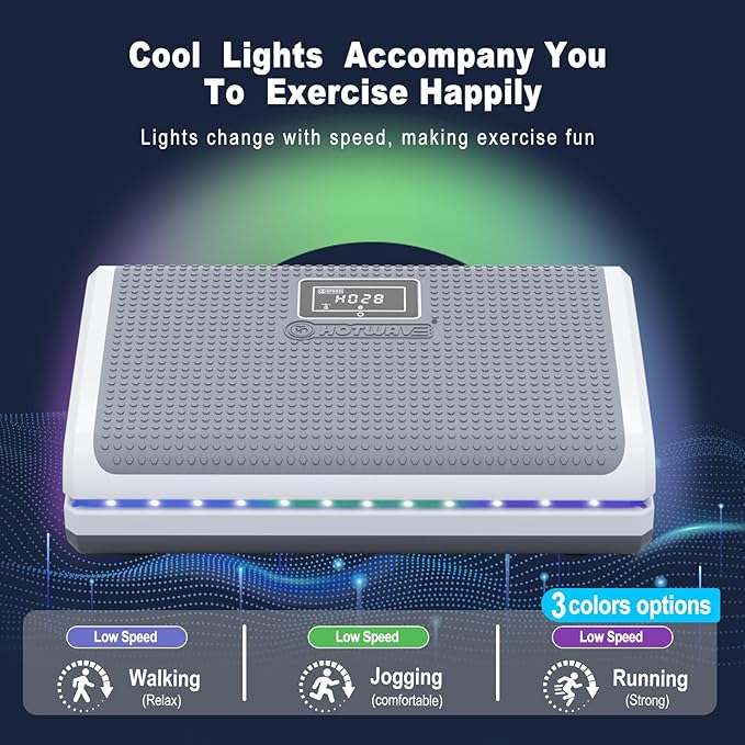 HOTWAVE Vibration Plate Exercise Machine for Lymphatic Drainage, Power Vibrating Plates Platform for Weight Loss - Whole Body Shaker Vibration Plate Machine Home Gym Shaping Fitness Workout-Ruum Studio Home