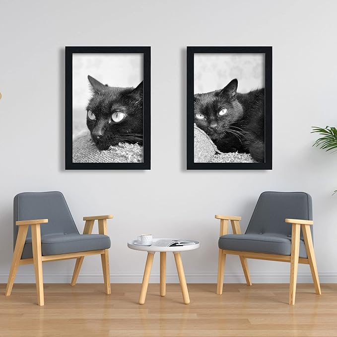 VCK Poster Frames 20x30 Black 3-Pack, Solid Wood Picture Frames for Wall Mounting Hanging Art and Puzzle Frame-Ruum Studio Home