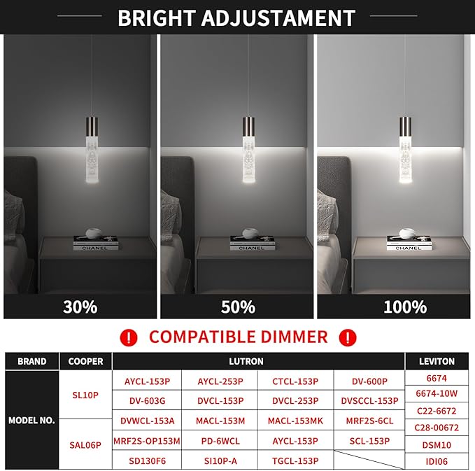 OKELI Modern Pendant Lights,3 Color LED Bubble Crystal Island Light Fixtures,Black Mini Pendant Lighting for Kitchen Island,Bar,6W,3000-6000K,ETL,3 Pack-Ruum Studio Home