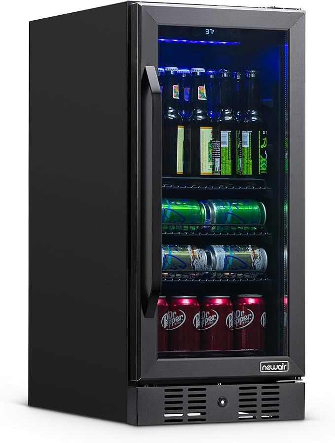 Newair 24" Wine and Beverage Refrigerator 20 Bottle and 70 Can Capacity, Built-in or Freestanding Cooler, Dual Zone Fridge in Stainless Steel with Splitshelf-Ruum Studio Home