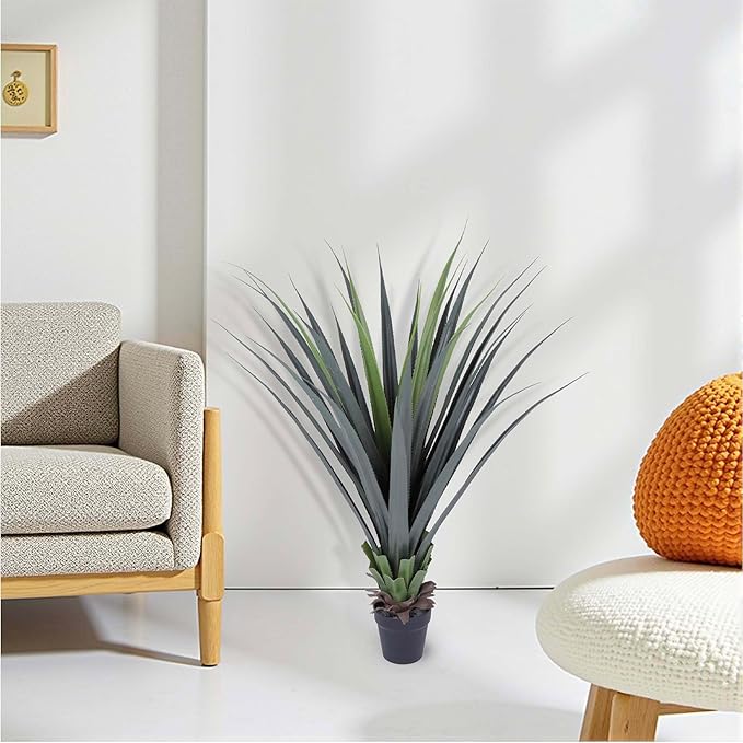 44inch Artificial Agave Plant Potted Plants Fake Agave Plant for Home Office Garden Indoor Outdoor Decoration (2PACK)-Ruum Studio Home