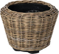 Rattan Kobo Indoor Outdoor Planter Basket with Plastic Pot Large 65 Gallon Soil Capacity-Ruum Studio Home