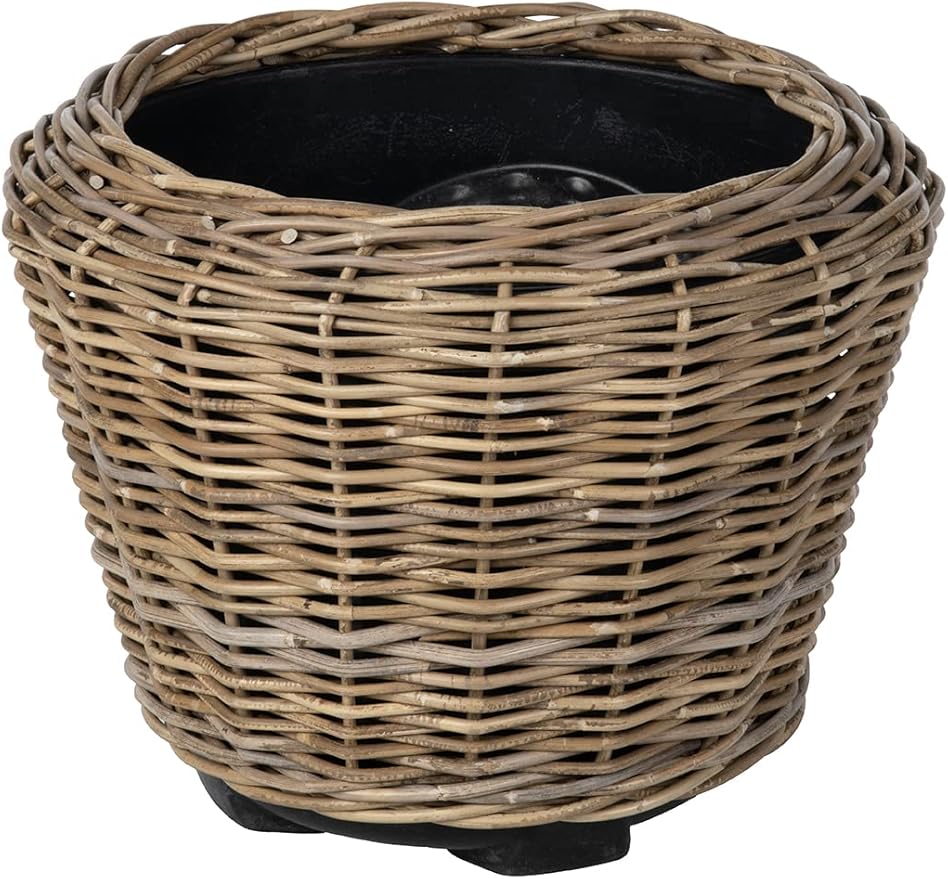 Rattan Kobo Indoor Outdoor Planter Basket with Plastic Pot Large 65 Gallon Soil Capacity-Ruum Studio Home