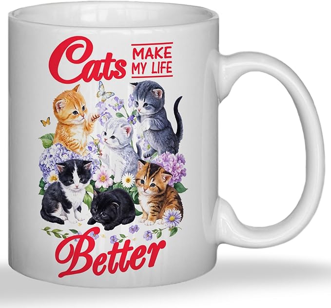 JINYO Cat Coffee Mugs, Cat Coffee Mugs For Cat Lovers,Cat Mom Cup,Cat Mom Mug,Cat Mugs For Cat Lovers Women, Cat Gifts for Cat Lovers Women Girls, Cat Lover Coffee Mug, Cat Lover Gift, Cat Cups, 11oz-Ruum Studio Home