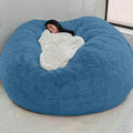 Big Huge Giant Bean Bag Chair for Adults, (No Filler) Bean Bag Chairs in Multiple Sizes and Colors Giant Foam-Filling Required- Machine Washable Covers, Double Stitched Seams (Jewel Blue,6FT)-Ruum Studio Home