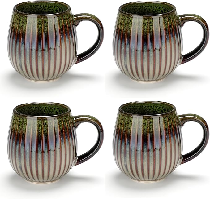 CosyCorner Ceramic Coffee Mugs Set, 17 oz Large Coffee Cups for Home and Office, Ceramic Cup for Coffee & Tea（B×4 pcs）-Ruum Studio Home