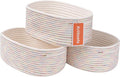 Baskets&Bins for Shelf Storage &Organizing/Cute Basket to Store and Organize Daily Items/Woven Rope Basket for Living Room, Bedroom,Playroom/Small Oval-13x8.66x5.11’’,3 Packs Rainbow-Ruum Studio Home