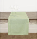 Solino Home Linen Sage Green Table Runner 120 Inches Long - 100% Pure Linen Hemstitch 14 x 120 Inch Table Runner for Dining, Fall, Autumn, Thanksgiving - Classic Hemstitch-Ruum Studio Home