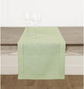Solino Home Linen Sage Green Table Runner 72 Inches Long - 100% Pure Linen Hemstitch Table Runner 14 x 72 Inch for Dresser, Dining, Fall, Autumn, Halloween, Thanksgiving - Classic Hemstitch-Ruum Studio Home
