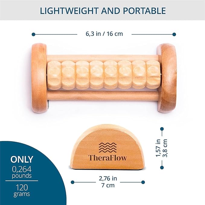 TheraFlow Compact Foot Roller for Plantar Fasciitis Relief | Relaxing Gifts for Mom and Dad - Portable, Small Tool for Deep Tissue Massage and Neuropathy | Travel Size Feet Massager for Relaxation-Ruum Studio Home