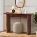 AVZEAR Mid Century Narrow Entryway Console Table, 43.3" Fluted Wood Couch Table Behind Sofa Long and Skinny for Living Room Hallway Entrance Foyer, Walnut-Ruum Studio Home