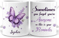 Hyturtle Personalized Purple Inspirational Butterfly Mug - Butterfly Gifts For Women - Animal Gift For Bird Lover Her - Bird Gifts For Mom on Mother Day - Custom Coffee Cup Ceramic Mug 11 Oz 15 Oz-Ruum Studio Home