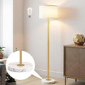 Floor Lamp for Living Room,Dimmable Gold Floor Lamp,Modern Standing Lamp with Marble Base,Tall Standing Lamp for Bedroom, Reading,Office & Kids' Room,LED Bulb Included(Gold)-Ruum Studio Home